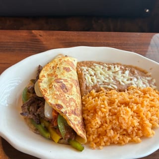 dinner fajita quesadilla